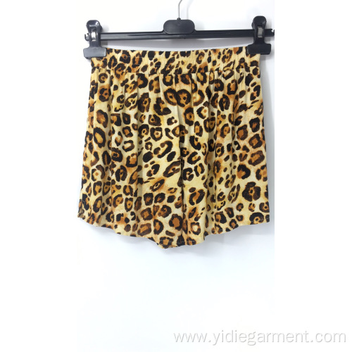 High Waisted Culottes Women's Leopard Print Shorts Supplier